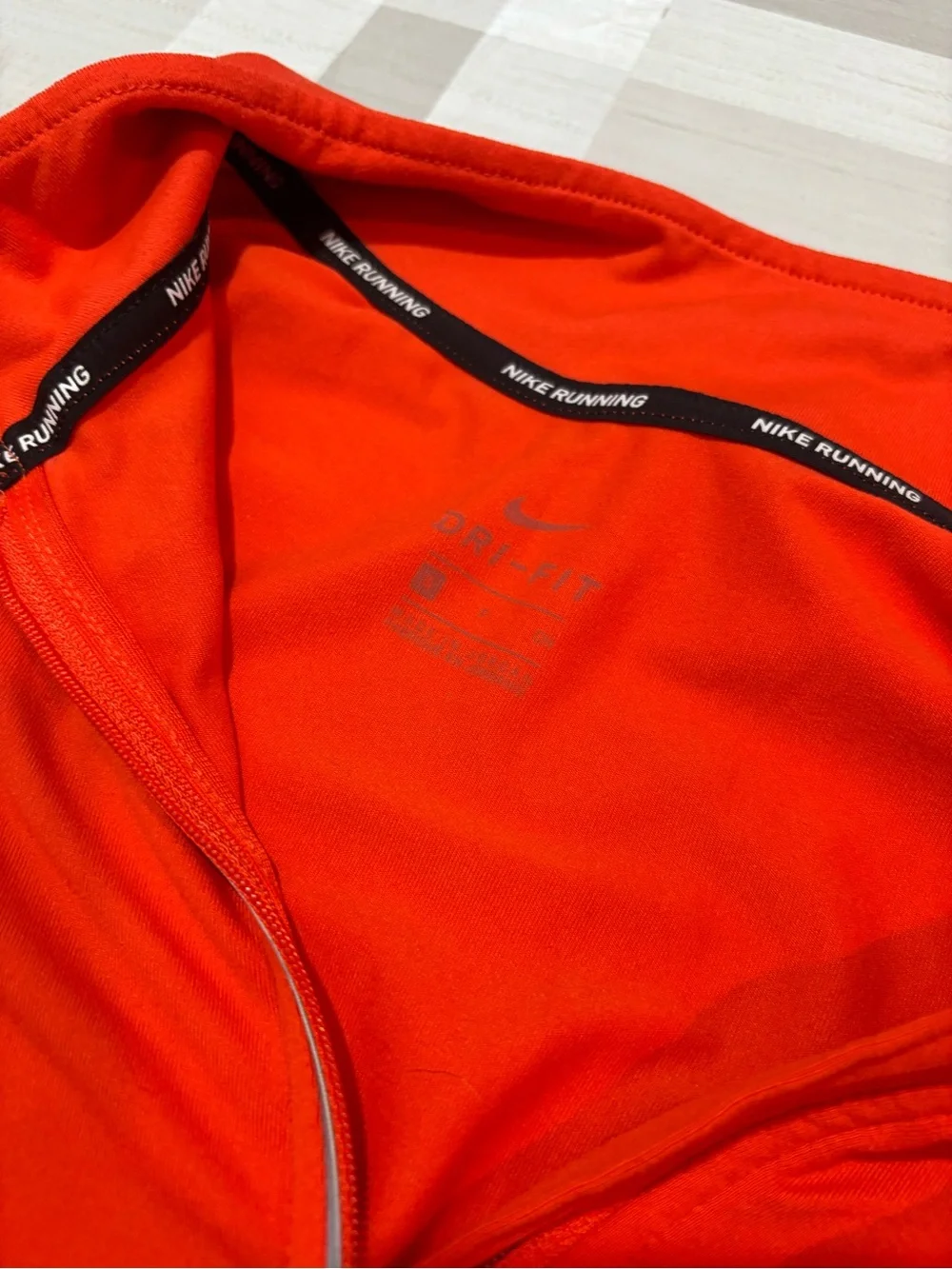 Nike Red Long-Sleeve Quarter Zip Athletic Top